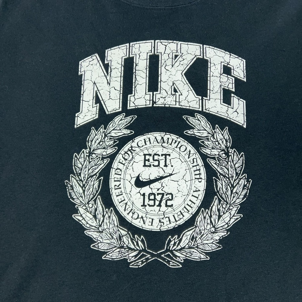 Nike Sweatshirt Womens XXL Black Crewneck Club Fleece Pullover Crest Logo Sports - Picture 2 of 8
